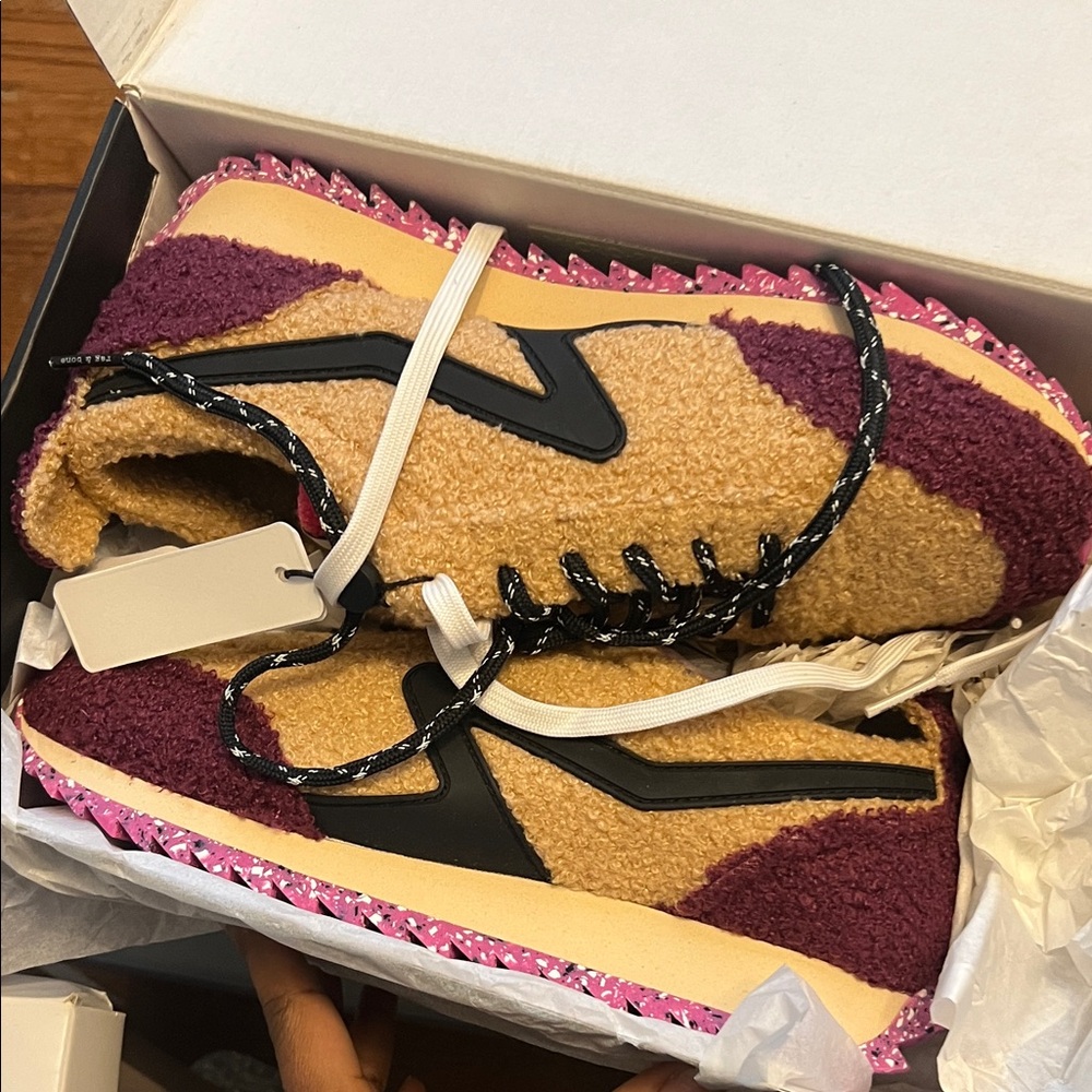 Rag & Bone Tan and Purple High-Top Sneakers